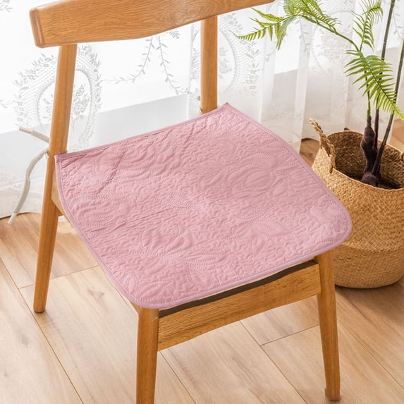 Chair Cushions Non Slip, Usupdd Thin Chair Pads for Dining Room Office, 15.7x15.7 Inch Washable Polyester Seat Cushion for Computer Desk Car, Pink