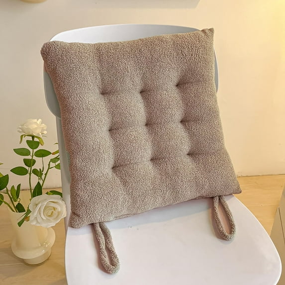 Chair Cushions Outdoor,Outdoor Floor Cushions,AZXY 15.75x15.75in Thicken Velvet Seat Cushions for Kitchen Chairs,Meditation Seat Cushions for Dining Room Yoga Tatami Patio Indoor,Khaki