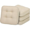 thumbnail image 1 of Chair Cushions Set of 4,Tufted Shredded Memory Foam Chair Pads, Non-Slip Seat Cushions with Removable Cover, 16'' x 16'', 4 Pack,Beige, 1 of 7