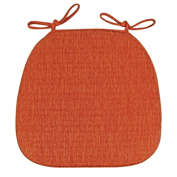 Chair Cushions U-Shaped Set of 1, 17" x 16" Non- Kitchen Dining Chair Pads with Tie Closures, Indoor Outdoor Seat Cushions with Removable Washable Covers, Orange