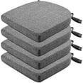 thumbnail image 1 of Chair Cushions for Dining Chairs 4 Pack - Kitchen Chair Cushions with Ties and Non-Slip Backing - Dining Chair Pads 16"X16"X2", Dark Gray, 1 of 10