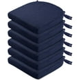 thumbnail image 1 of Chair Cushions for Dining Chairs 6 Pack - Kitchen Chair Cushions with Ties and Non-Slip Backing - Dining Chair Pads 16"X16"X2", Navy, 1 of 12