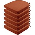 thumbnail image 1 of Chair Cushions for Dining Chairs 6 Pack - Kitchen Chair Cushions with Ties and Non-Slip Backing - Dining Chair Pads 16"X16"X2", Orange, 1 of 13