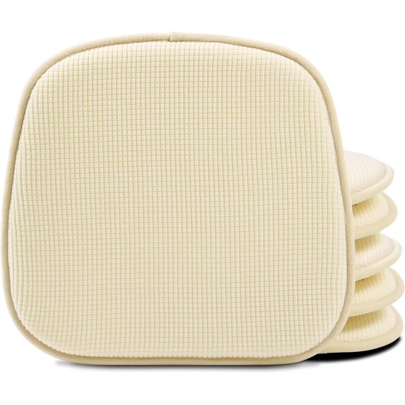 Chair Cushions for Dining Chairs 6 Pack, Non Slip Indoor Chair Pads, U-Shaped Seat Cushions, 15 x 16 Inches, Black