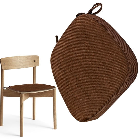 Chair Cushions for Dining Chairs,Kitchen Chair Cushions with Ties and Non Slip Backing,Chair Pads for Dining Chairs(Brown,16.9*16.9*1.4Inch)