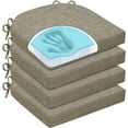 thumbnail image 1 of Chair Cushions for Dining Chairs, Non Slip Chair Pads with Ties and Washable Covers, Memory Foam Kitchen Chair Cushions Set of 4, 16"X16"X2.5", Khaki, 1 of 11