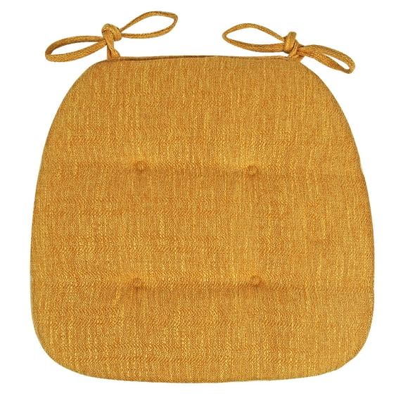 Chair Cushions for Dining Chairs Non Slip D Shaped Seat Cushions with Ties 17x16 Inch Memory Foam Kitchen Chair Pads with Machine Washable Cover