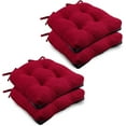 thumbnail image 1 of Chair Cushions for Dining Chairs, Non-Slip Kitchen Chair Pads with Ties, Tufted Shredded Foam Kitchen Chair Cushions Set of 4, 15.5" X 15.5", Red, 1 of 12