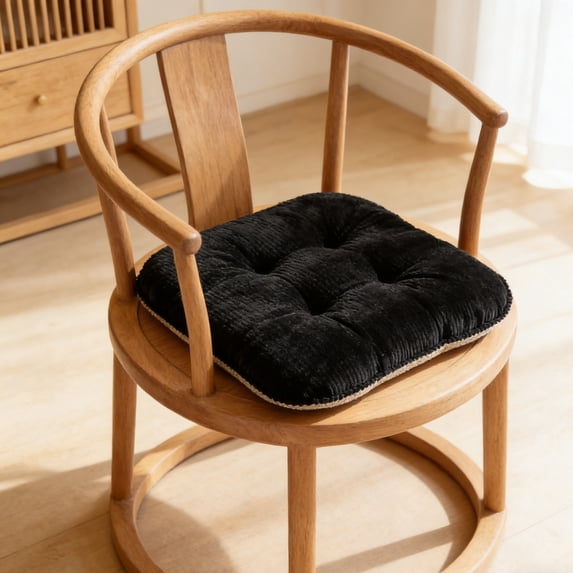 Chair Cushions for Dining Chairs, Non-Slip Kitchen Seat Cushions 17" x 16", Outdoor Indoor Seat Pads, Black