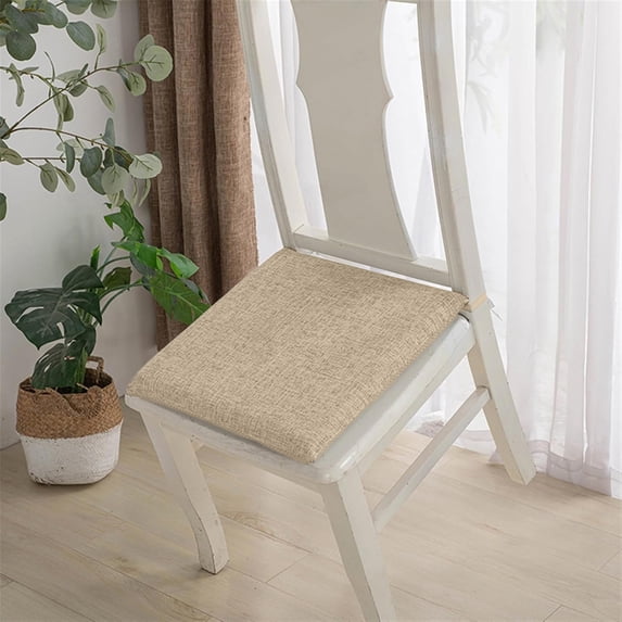 Chair Cushions for Dining Chairs, Non-Slip Kitchen Seat Cushions with Ties, 18" x 18", Outdoor Indoor Seat Pads, Khaki, (1 Pack)