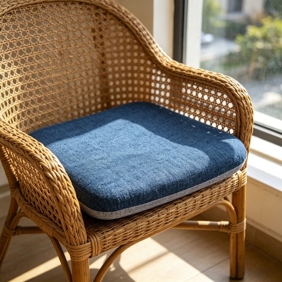 Chair Cushions for Dining Chairs, Non Slip Seat Cushion with Breathable Linen Fabric, Washable Square Chair Pad for Kitchen, Office, and Indoor Use