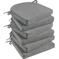 thumbnail image 1 of Chair Cushions for Dining Chairs with Ties and Removable Cover, 2" Thick Seat Cushions for Kitchen Chairs, Set of 6, 17" x 16", Dark Grey, 1 of 7