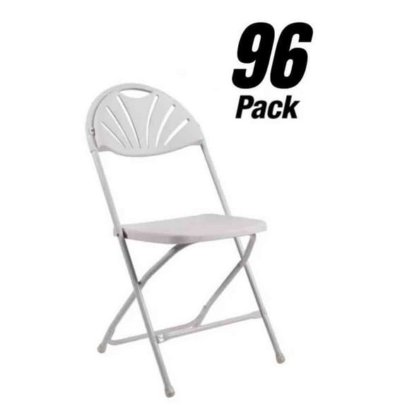 Chair Folding Poly, Fan Back - White (C Series) - Set of 96 by Chivari