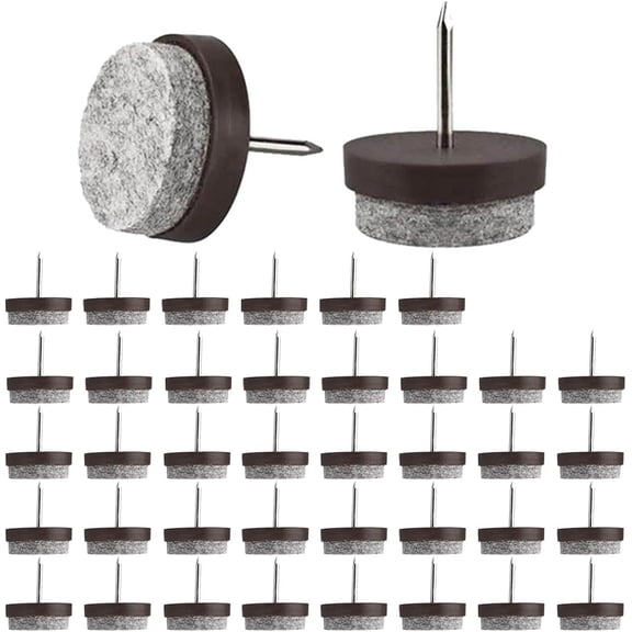 Chair Glides, Furniture Sliders Solid Protection For Smooth Surfaces Including Laminate Parquet Tiles Marble, 40pcs Heavy Duty Nail-on Floor Protectors for Home Furniture, Long