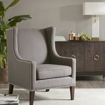 Chair, High Foam, Dark Gray Modern Design Select Hardwoods, Removable Back Cushion