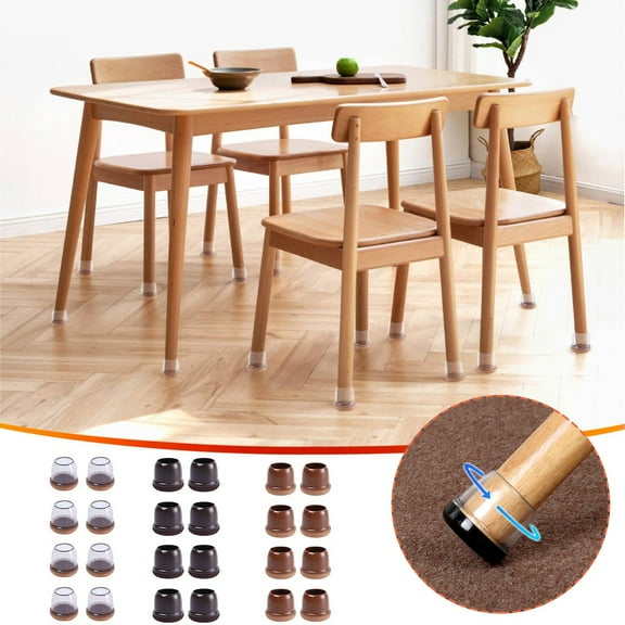 Chair Leg Covers for Hardwood Floors, 12-pack 3x2.45cm Felt Pads, Anti-scratch & Noise Reducing Furniture Protectors for Table and Chair Legs, Easy Slide Floor Savers for Home and Office Use