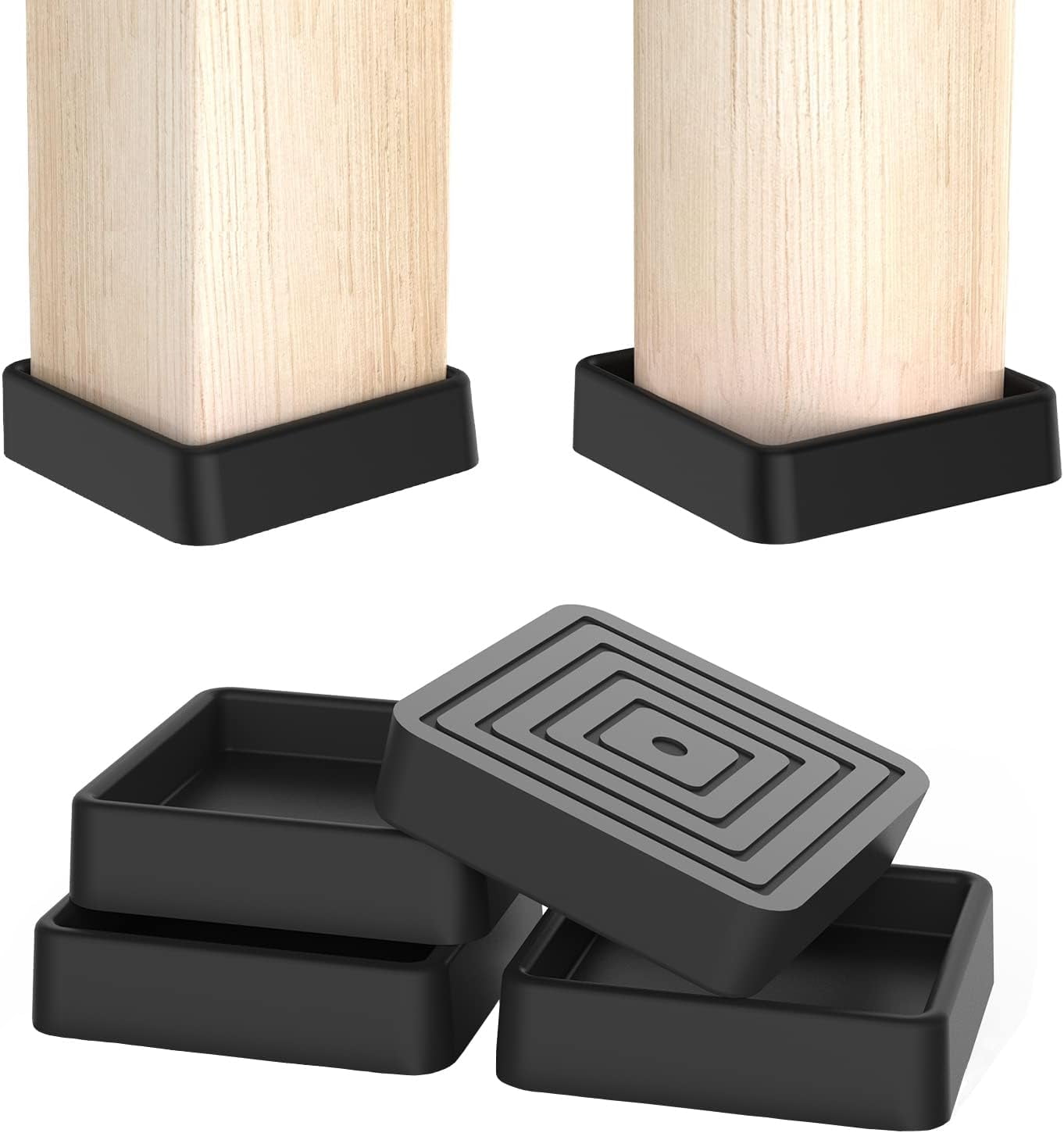 Chair Leg Floor Protectors 1 Inch 1"x1" Small Chair Leg Caps Rubber Leg Tip for Indoor Home