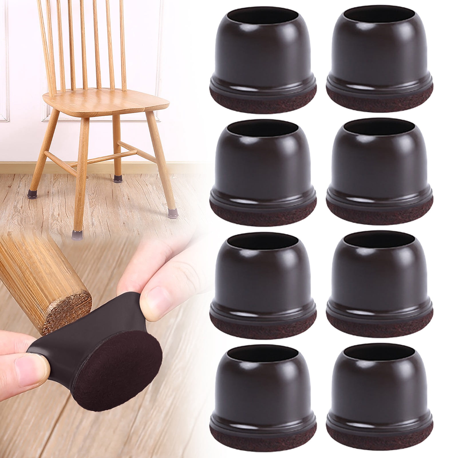 24 Count Chair Floor Protectors For Hardwood Floors Covers To Protect Tile Floors Felt Bottom Furniture Caps Anti Scratch Reduce Noise Fit 1 3 2
