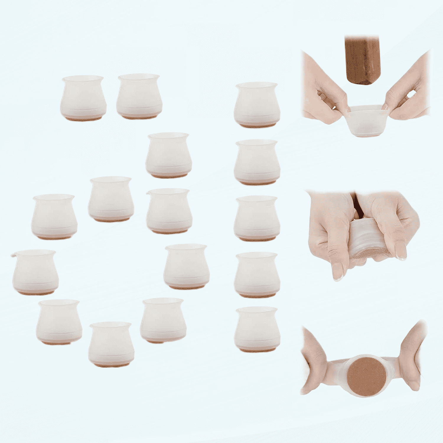 Chair Leg Protectors for Hardwood Floors, 16PC Clear Ruby Furniture