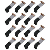 Chair Leg Socks Floor Protectors, 16pack - Knitted Furniture Sock, Table Feet Protectors for Hardwood Floors(Gray Black)