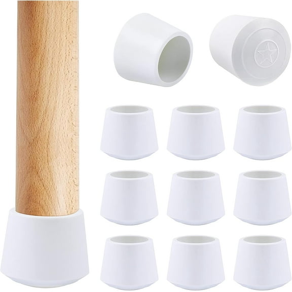 Chair Leg Tips Caps, 16pcs Non Slip Rubber Bar Stool Leg Caps 1 Inch Furniture Feet Covers for Floor Protection,White