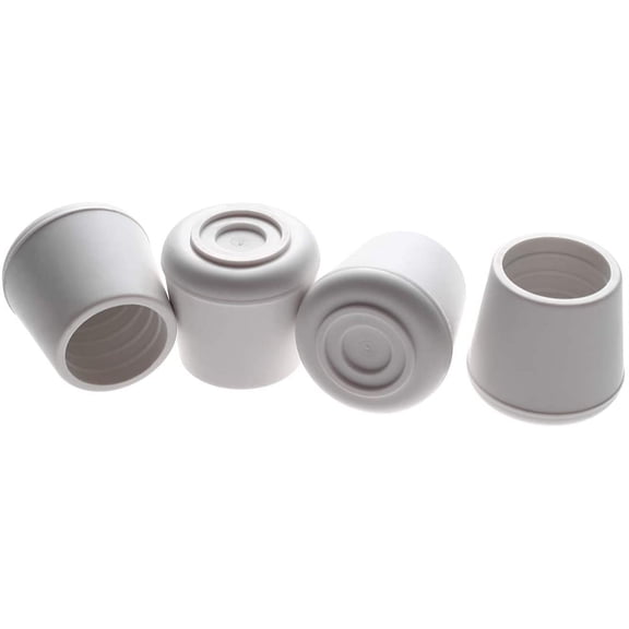Chair Leg Tips Caps Non-Slip Rubber Leg Tips 1-1/2” Inner Diameter Chair Leg Floor Protectors Round White, 4 Pack (Fit Round Diameter 38-39mm)