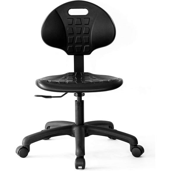 Chair Master Table Height Chair/Stool-Easy to Clean! Deluxe Ergonomic Polyurethane Chair. 5" of Height Adj (15.5"-20.5") 500 lb Capacity. Automotive, Lab, Garage, Home, Office (Standard, Black)