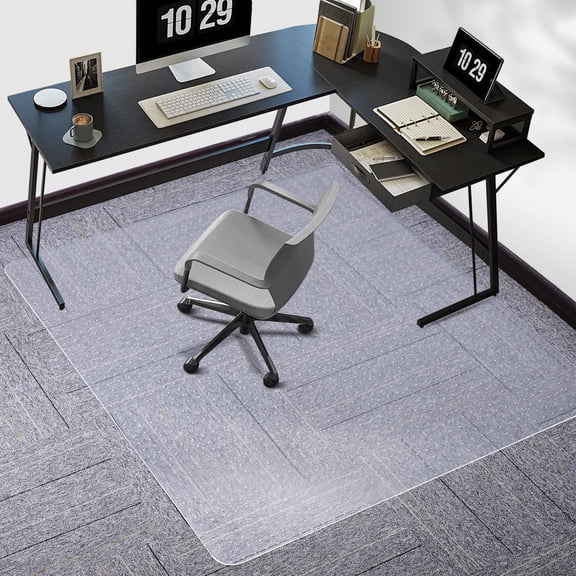 Chair Mat For Carpet 60" X 46" Carpeted Floors Non-slip Computer Under Desk Plastic Floor Work Gaming Chairs Heavy Duty Protector Home Office (clear)