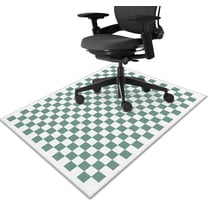 Chair Mat for Hardwood Floor Green Checkered 36"x48" Computer Gaming Chair Mat Anti-Slip Office Rugs Floor Protector for Rolling Chairs Under Desk Rug for Home Office