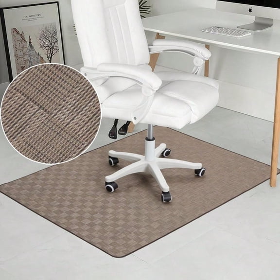 Chair Mat For Hardwood Tile Floor 36 X 48 Heavy Duty Office Chair Mat For Rolling Chairs Anti Slip NonCurve Floor Protector For Home Office Brown Square