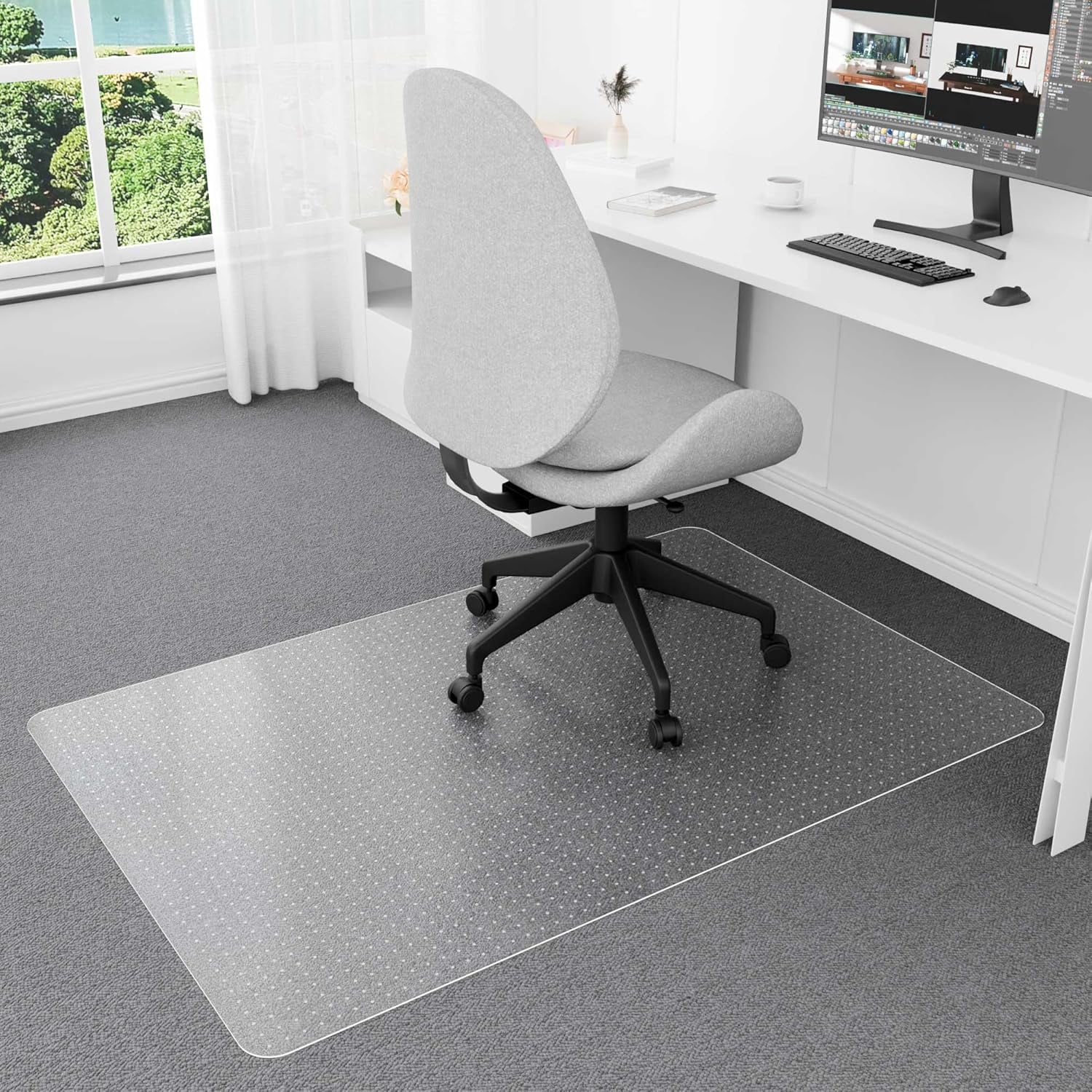 Chair Mat for Carpet, 40” x 60” Office Floor Mats for Rolling Chairs ...
