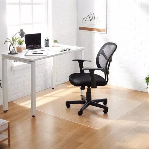 Hriiiiya Rectangle for Hardwood Floors Office Chair Mats, 36"x48", Clear,Computer Desk Chair Mats, Plastic Floor Mat