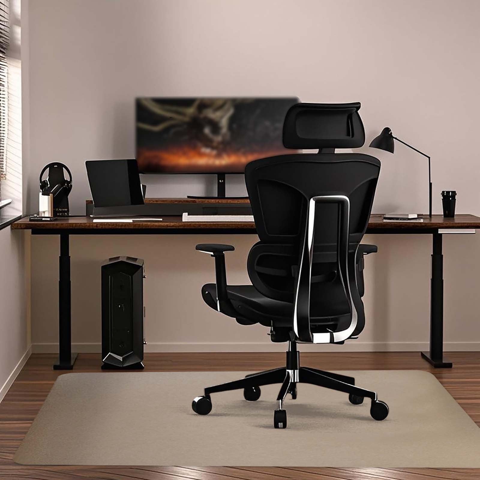 Chair Mat For Hardwood Floor,48"*36" Under Desk Mat For Rolling Computer Chair Low Pile Carpet Floor Anti Slip Floor Protector For Home Office