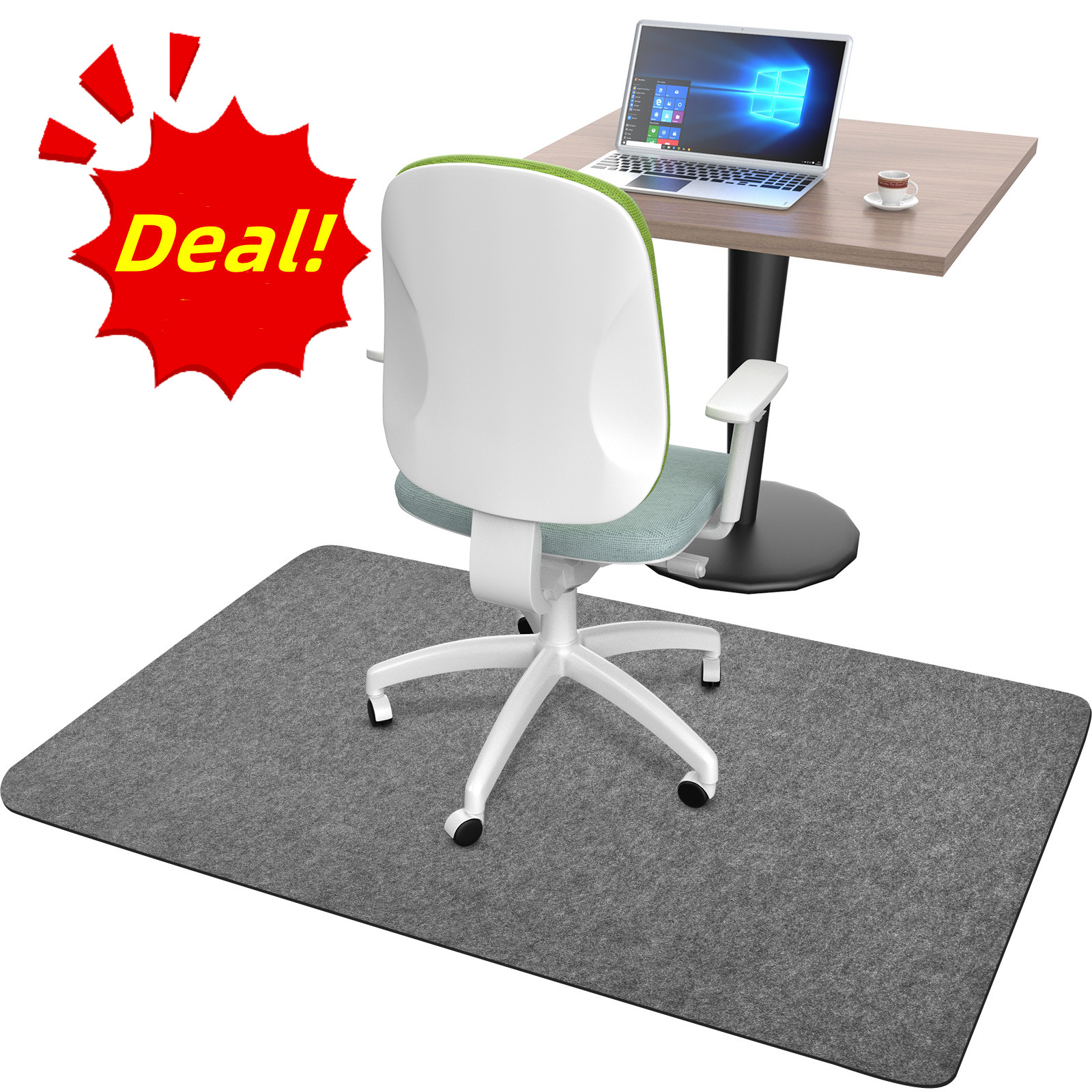 Anji Mountain Bamboo 55 x 57 Chair Mat for Hard Floor, Rectangular with