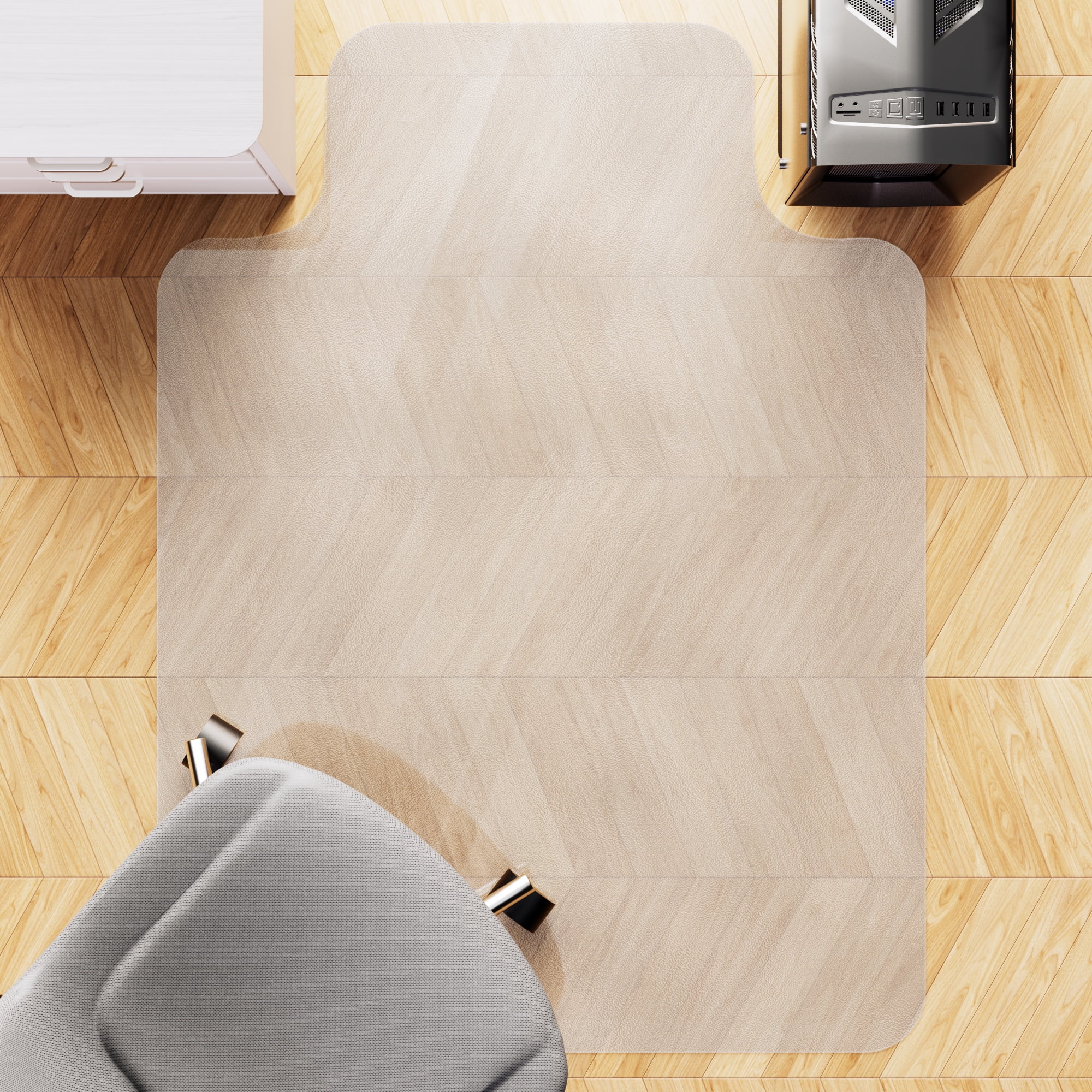 Chair Mat for Hardwood Floor, Yecaye 48"×36" PVC Computer Chair Mat