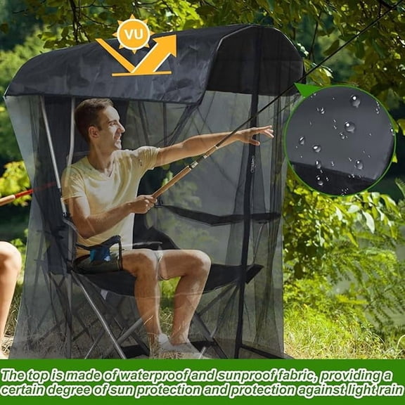 Chair Mosquito Netting, Portable Netting for Wicker Hommock Chair Outdoor Windproof, Easy Set Up, Black,M