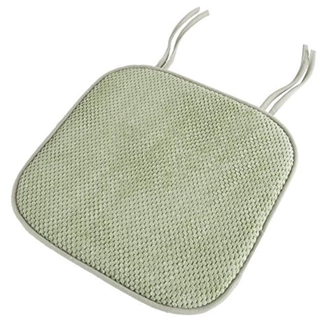 Green Memory Foam Square Chair Pad with Ties