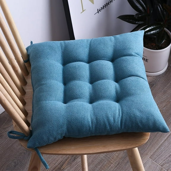 Chair Pad Seat Cushion with Ties Solid Color Soft Chair Pads Comfy Velvet Cushion Pillow for Kitchen Dining Office Chair