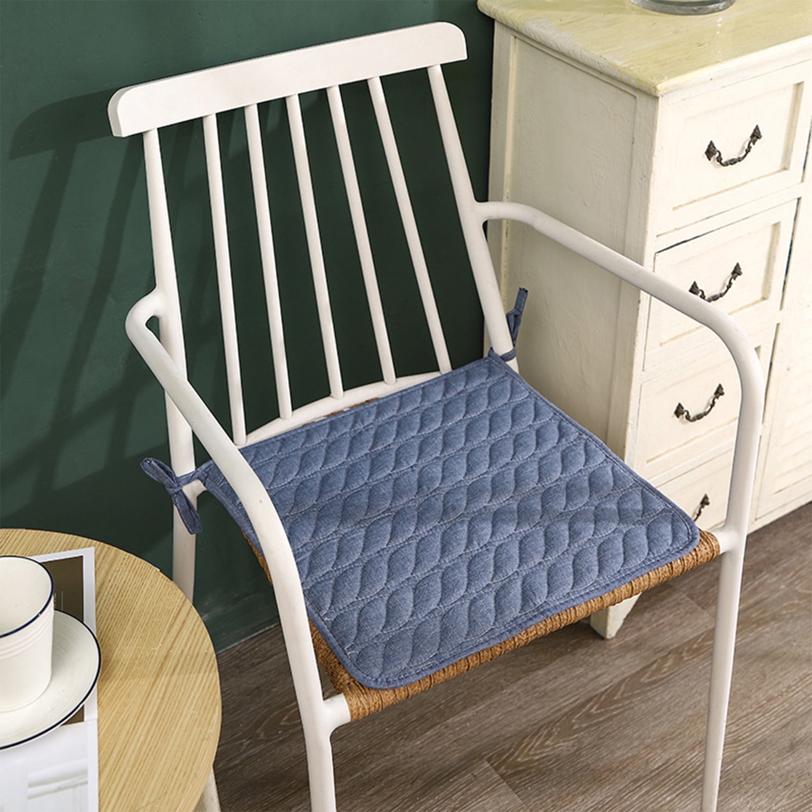 Cojín Universal Para Silla De Cocina - 40x40 Cm, Algodón, Relleno De Poliéster, Lavable A Máquina, Con Lazos Para Fijar, Fabricado En Italia