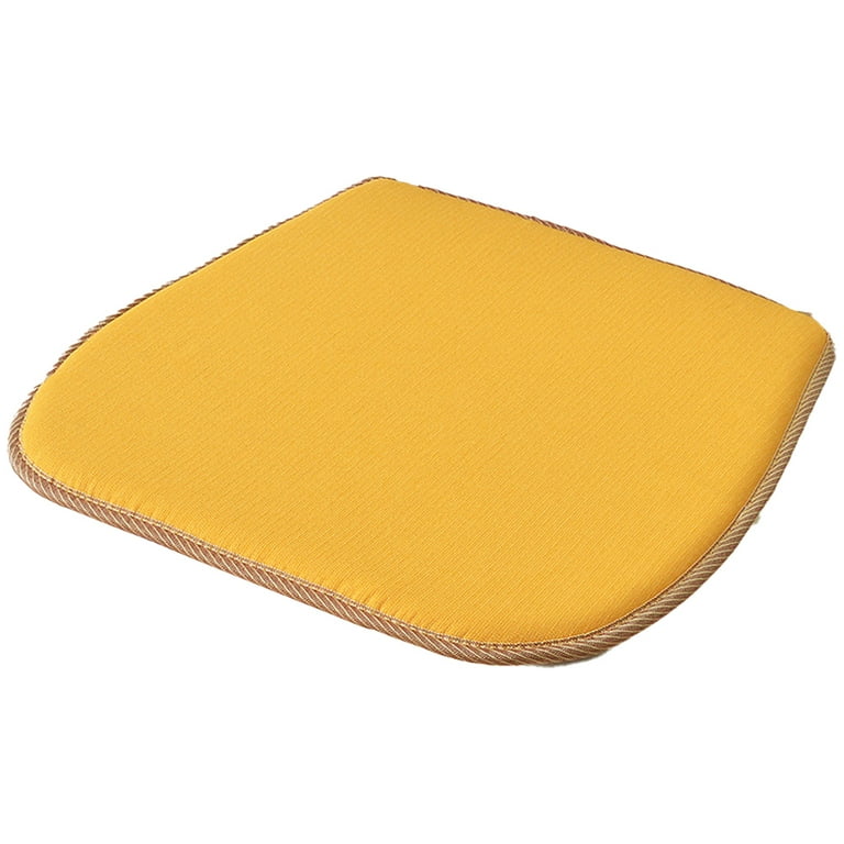 Chair Pads, Memory Foam Chair Seat Cushion Non Slip Rubber Back Thicken Chair  Padding With Elastic Bands For Home Office Outdoor Seats - Yellow 
