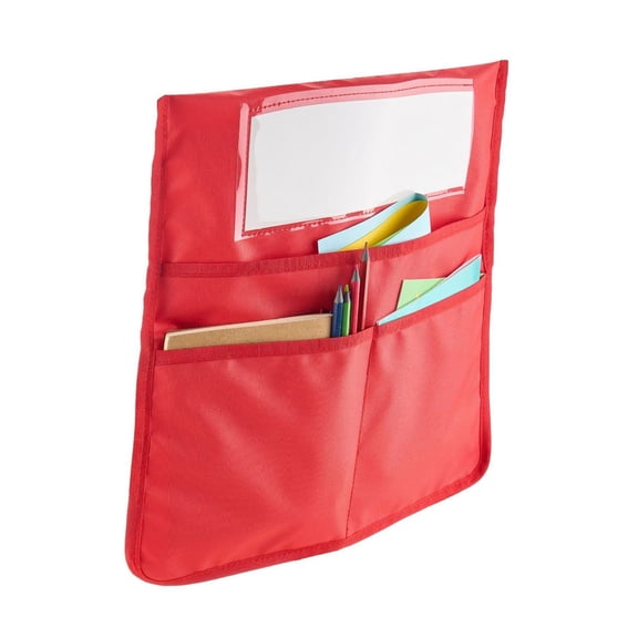 Chair Pockets for Classroom - 12 Pack, 17x19 Inch - School Chair Organizer with Name Tag - Back of Chair Storage for Kids - Kindergarten, 6th-12th Grade