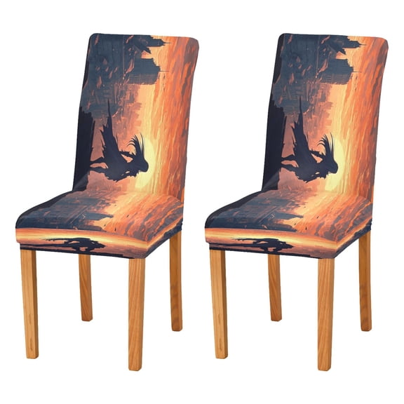 Chair Protector Cover Dining Chair Slipcovers Pack of 4, Removable Washable Seat Cover for Dining Room Wedding Elven Woman
