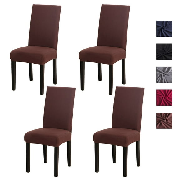 Chair Protector Cover Slipcover Pack of 4, Eleoption Stretch Removable Washable Spandex Chair Cover for Dining Room Wedding Banquet Decoration