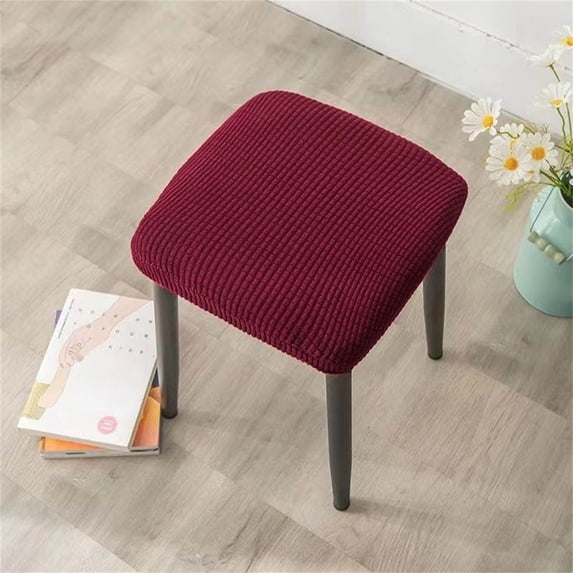 Chair Protectors Kitchen Chair Vanity Stool Covers Square Dining Chair Seat Covers For Wedding Party Bar Hotel Stretch Stool Cover With Non Slip Design