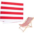 thumbnail image 1 of Chair Replacement Fabric 44 x 17 Inch Lounge Chair Cloth Long Beach Chair Cloth Folding Chair Red White Striped Oxford Canvas Chair Accessories for Sun Lounger Pool Sunbathing Garden DIY, 1 of 5