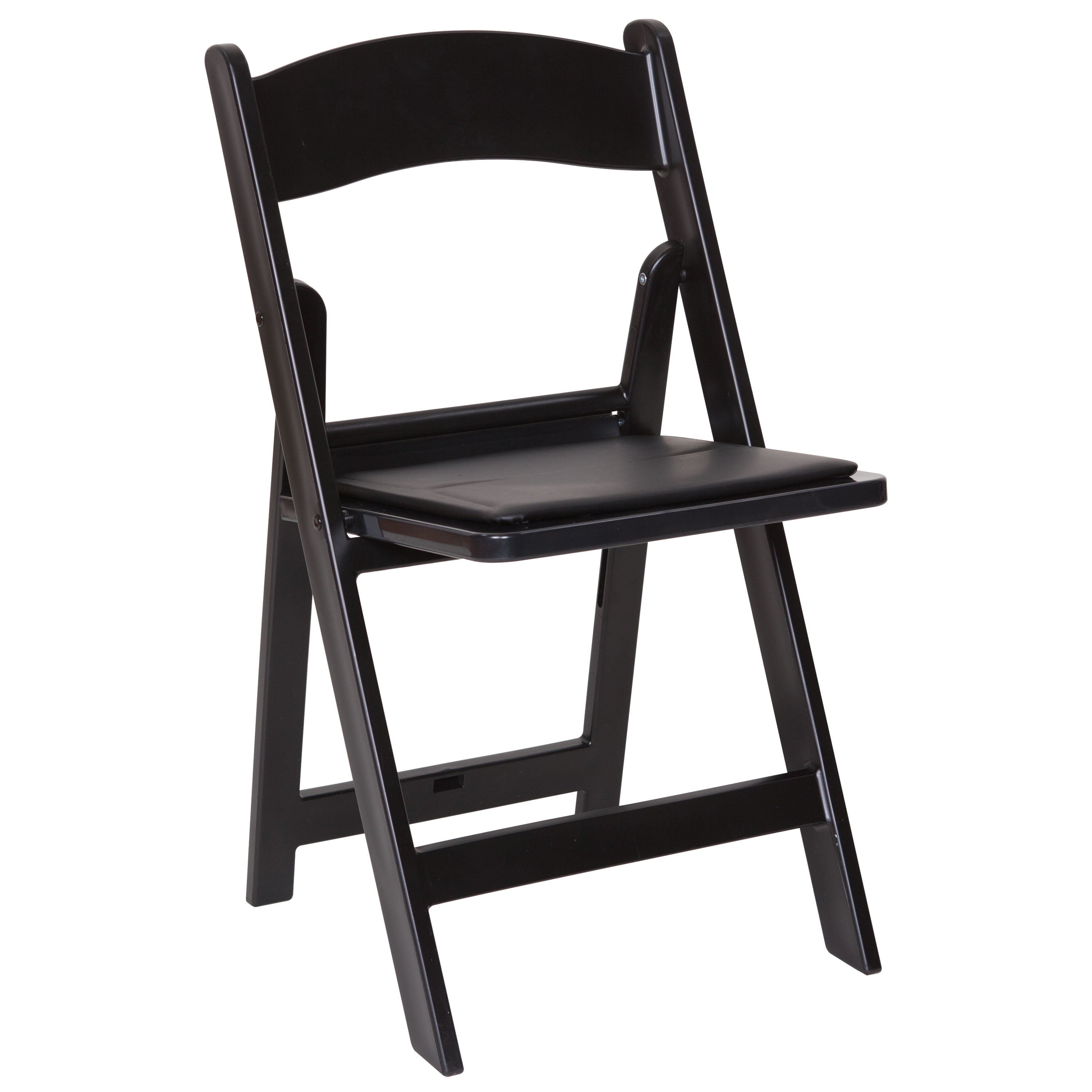 Rhino Black Vinyl Foldable Resin Chair Set of 4