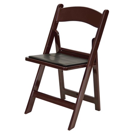 Chair - Rhino Classic Resin Folding - Mahogany/Black Seat (4/Box)
