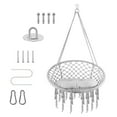 thumbnail image 1 of Chair Rope Swing Hanging Cotton Kits, Macrame Hammock with Hand-Woven Rope, Steel Spreader Bar Anti-Slip Rings,Gray,, Durable, Soft, Comfortable, for Outdoor Yard, 1 of 7