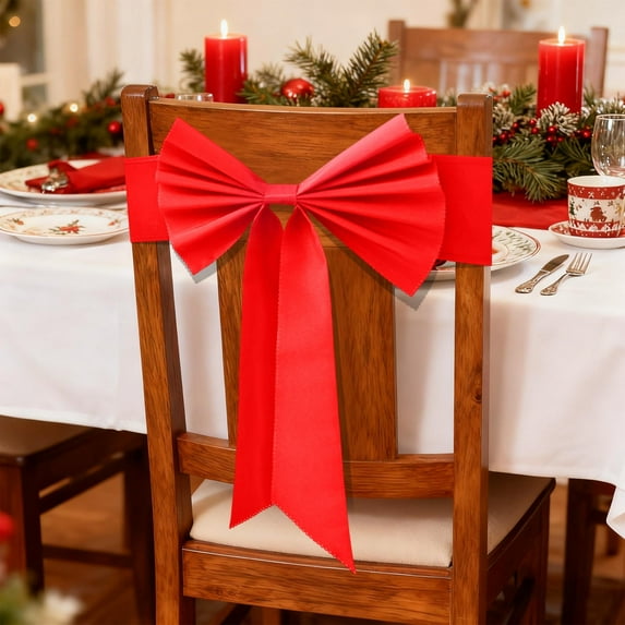 Chair Sash Bow, Modern No-Tie Wedding Sashes, Polyester Chair Back Cover for Weddings, Banquets, and Holiday Events, 6 Colors Available