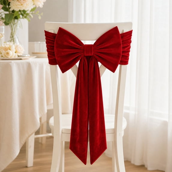 Bookbinding Chair Chair Sash Bow, -Tied Elastic Chair Back Decoration, Reusable Oversized ...